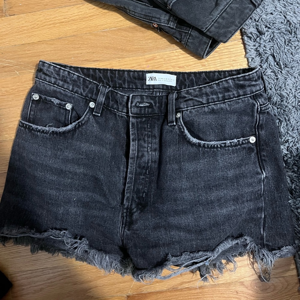 Black Zara Jean shorts